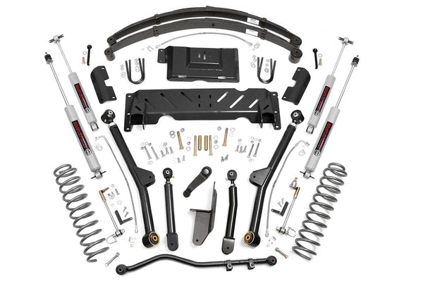 Rough Country 4.5 Inch Lift Kit Long Arm Rr Leafs Np242 Fits Jeep Cherokee Xj (84-01) 61722