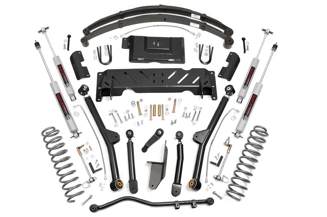 Rough Country 4.5 Inch Lift Kit Long Arm Rr Leafs Np242 Jeep Cherokee Xj (84-01) 61722