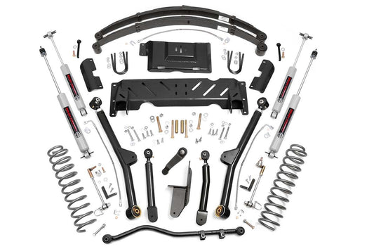 Rough Country 4.5 Inch Lift Kit Long Arm Rr Leafs compatible with Jeep Cherokee Xj (84-01) 68622