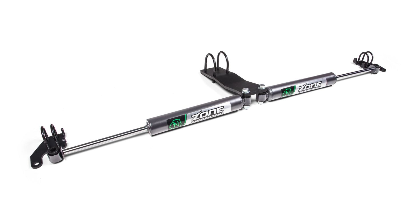 Zone Offroad Dual Steering Stabilizer Kit w/ Shocks Jeep Wrangler JL (18-25) and Gladiator JT (20-25)
