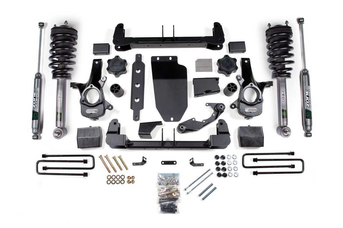 ZONE 6.5 Inch Lift Kit Fits Chevy Silverado & GMC Sierra 1500 14-18 4WD Aluminum / Stamped Steel ZONC26LN