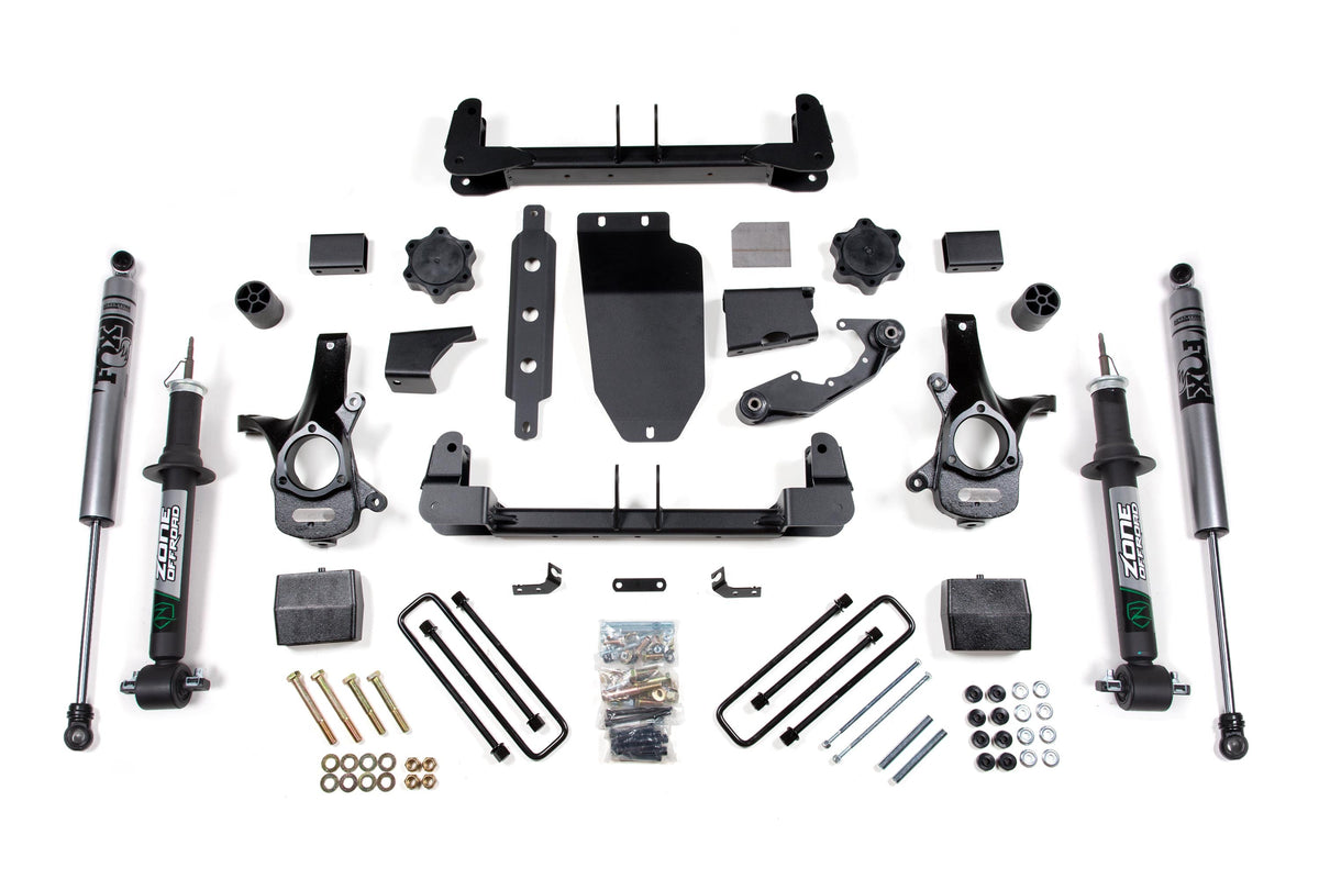 ZONE 2014-2018 Fits Chevy/gmc 1500 Silverado/sierra 4WD 6.5" Strut Suspention Lift Kit Cast Steel Arms FOX 2.0 Shocks ZONC59F