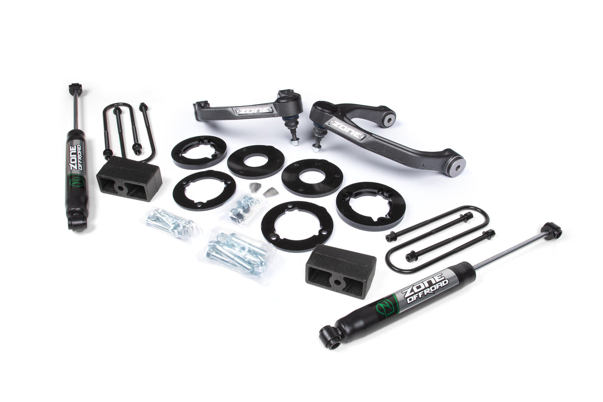 ZONE 2025 Fits Chevy Tb/gmc AT4 1500 4WD 1.75" Suspension Lift Kit, 1" Rear, Block Spacer Front, Nitro Rear Shock ZONC75N