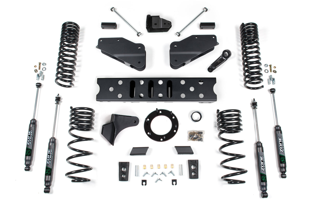 ZONE 2019-2024 Fits RAM 2500 6.5" Radius Arm Bracket 4.5" Rear Coils Diesel 6-Bolt T-case Nitro Shocks D117N