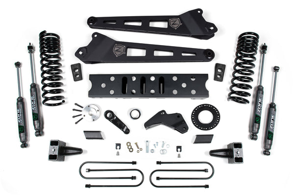 ZONE 2019-2024 Fits RAM 3500 5.5" Radius Arm 5" Rear Block W/ Overload Gas 6-Bolt T-case Nitro Shocks D122N