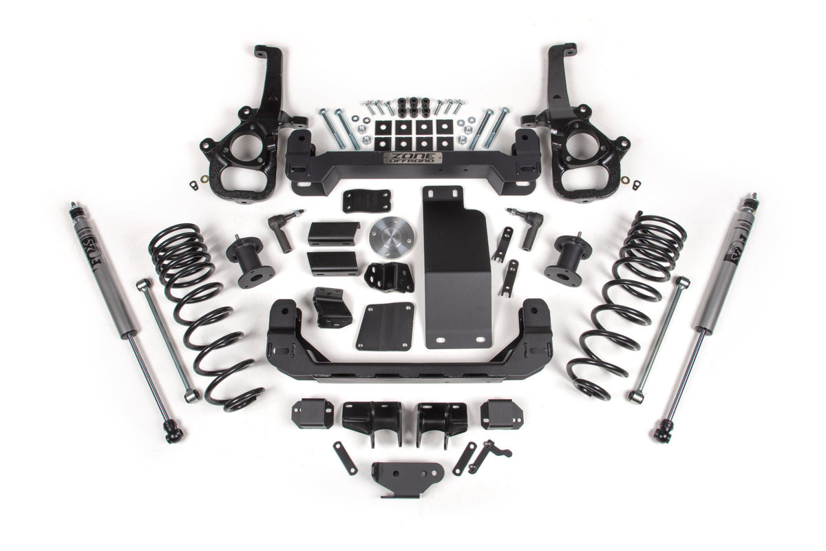 ZONE 2025 Fits Ram 1500 4WD 4" Front 3" Rear Suspension Lift System Large Bore FOX Adv Rear Shocks