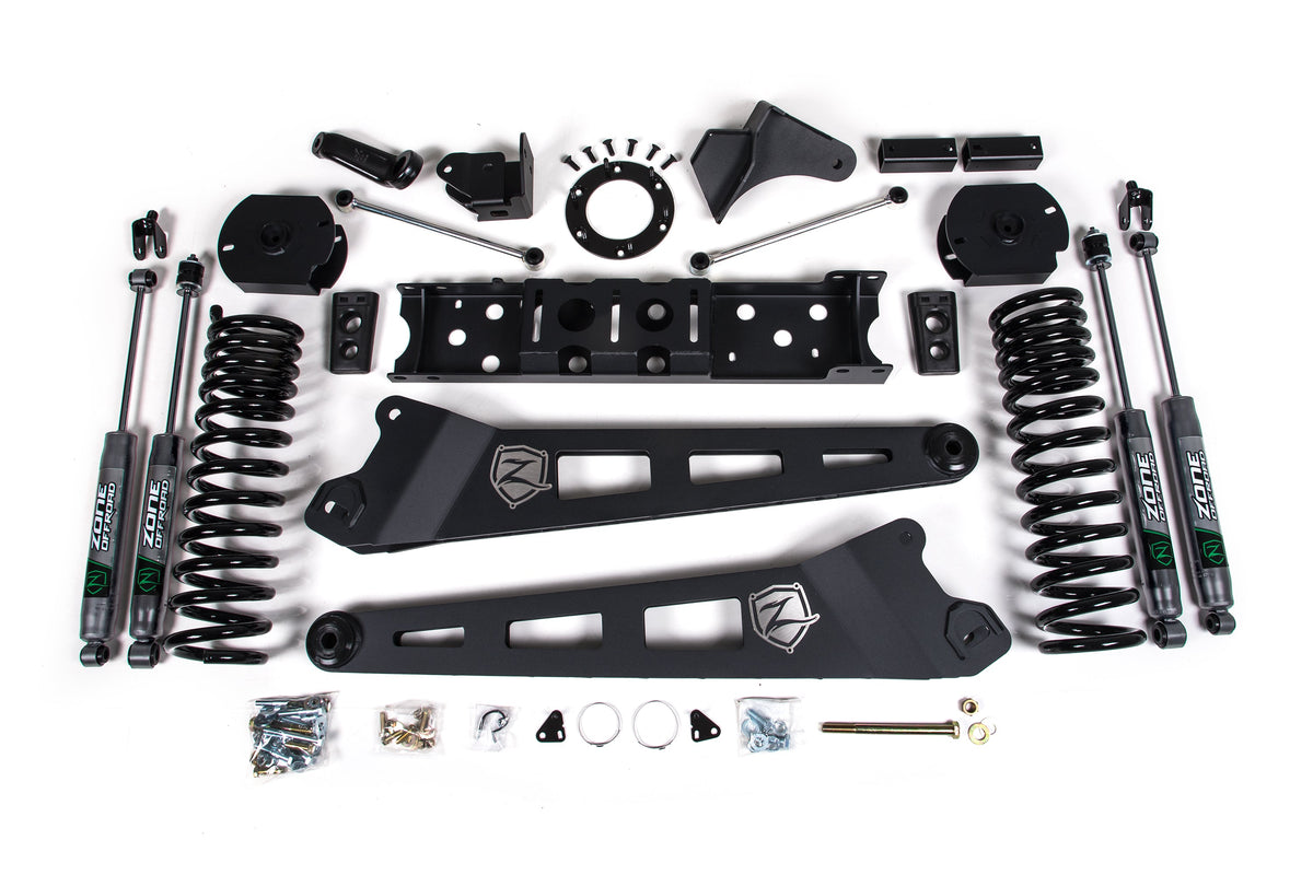Zone 2019 RAM 2500 4.5in Radius Arm Diesel 6-Bolt T-case Nitro Shocks D78N