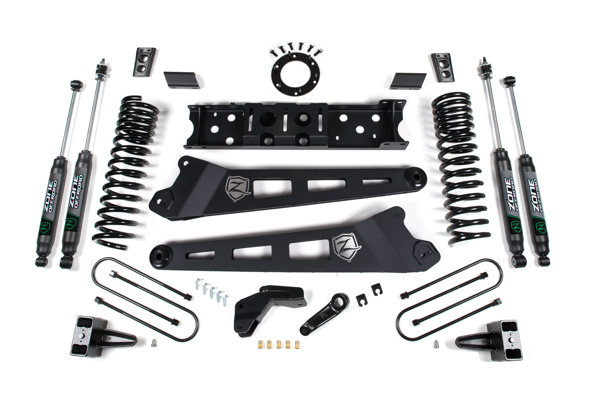 ZONE 2019-2024 Fits RAM 3500 6.5" Radius Arm 5" Rear Block W/ Overload Diesel 8-Bolt T-case Nitro Shocks D116N