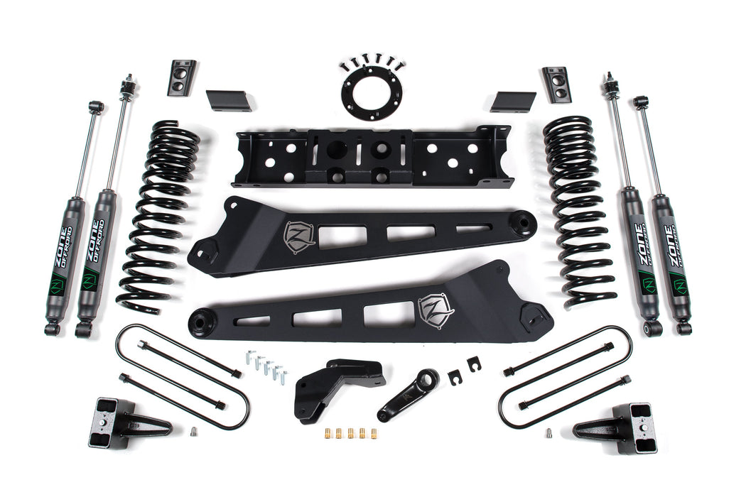 Zone Offroad 2019 Ram 3500 4.5in Radius Arm 2in Rear Block w/o Overload 8-Bolt T-Case Nitro Shocks ZOND86N