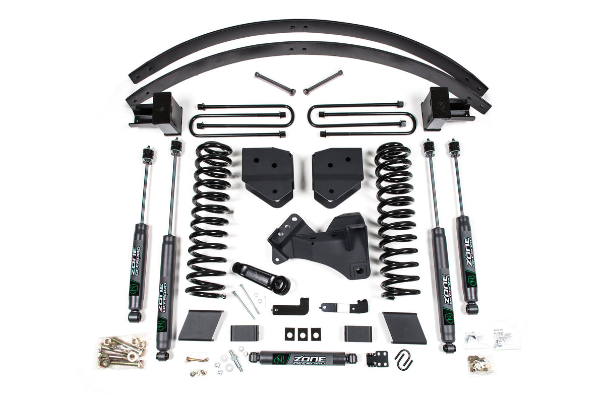 ZONE Suspension Lift Kit, 4" Rear, Block & Aal, Diesel, 2 Leaf Main Nitro Shocks With Nitro Shocks, Fits 2017-2019 Fits Ford F350/350 6" ZONF110N