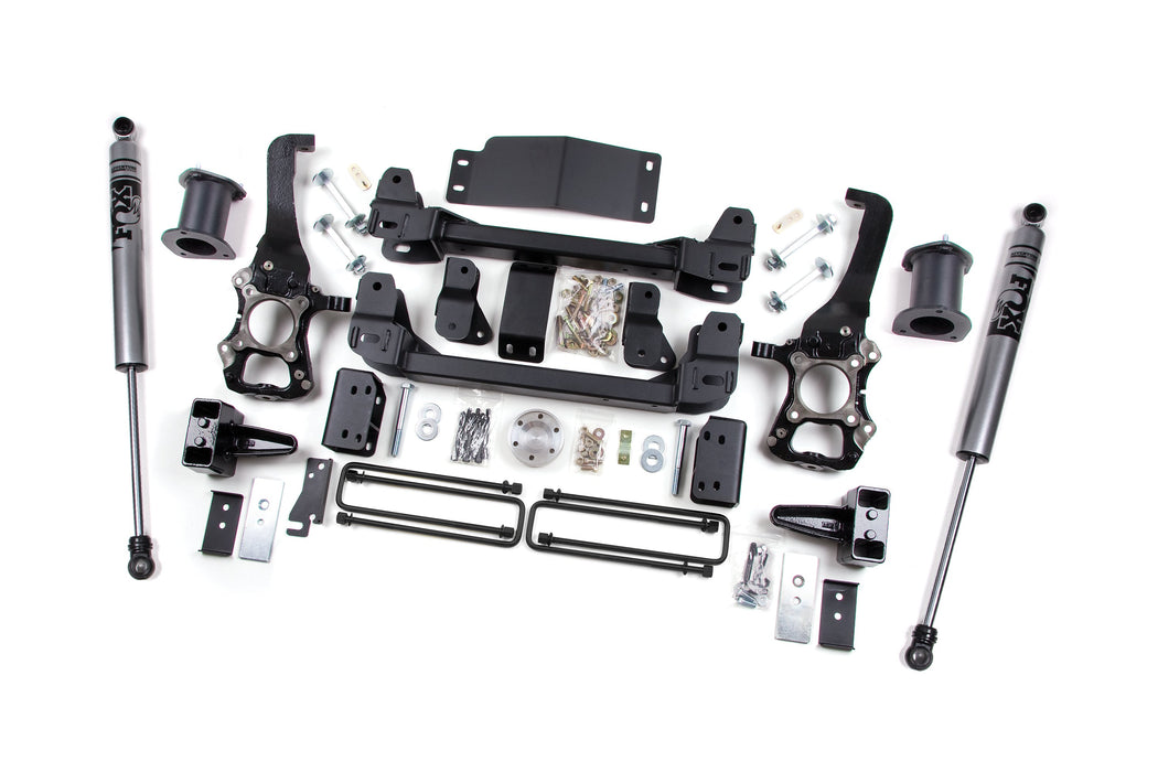 Zone 2014 Ford F150 6" Suspension Lift System Front Strut Spacer, Rear Block Fox 2.0 Shocks