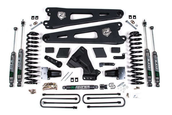 ZONE 2020 F350 Dually 4" Radius Arm Suspension Lift System Nitro Shocks Gas ZONF74N