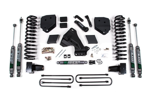 ZONE 20-21 Fits Ford F-250/F-350 6in Radius Arm Drop Suspension Lift System- Nitro Shocks Gas F63N