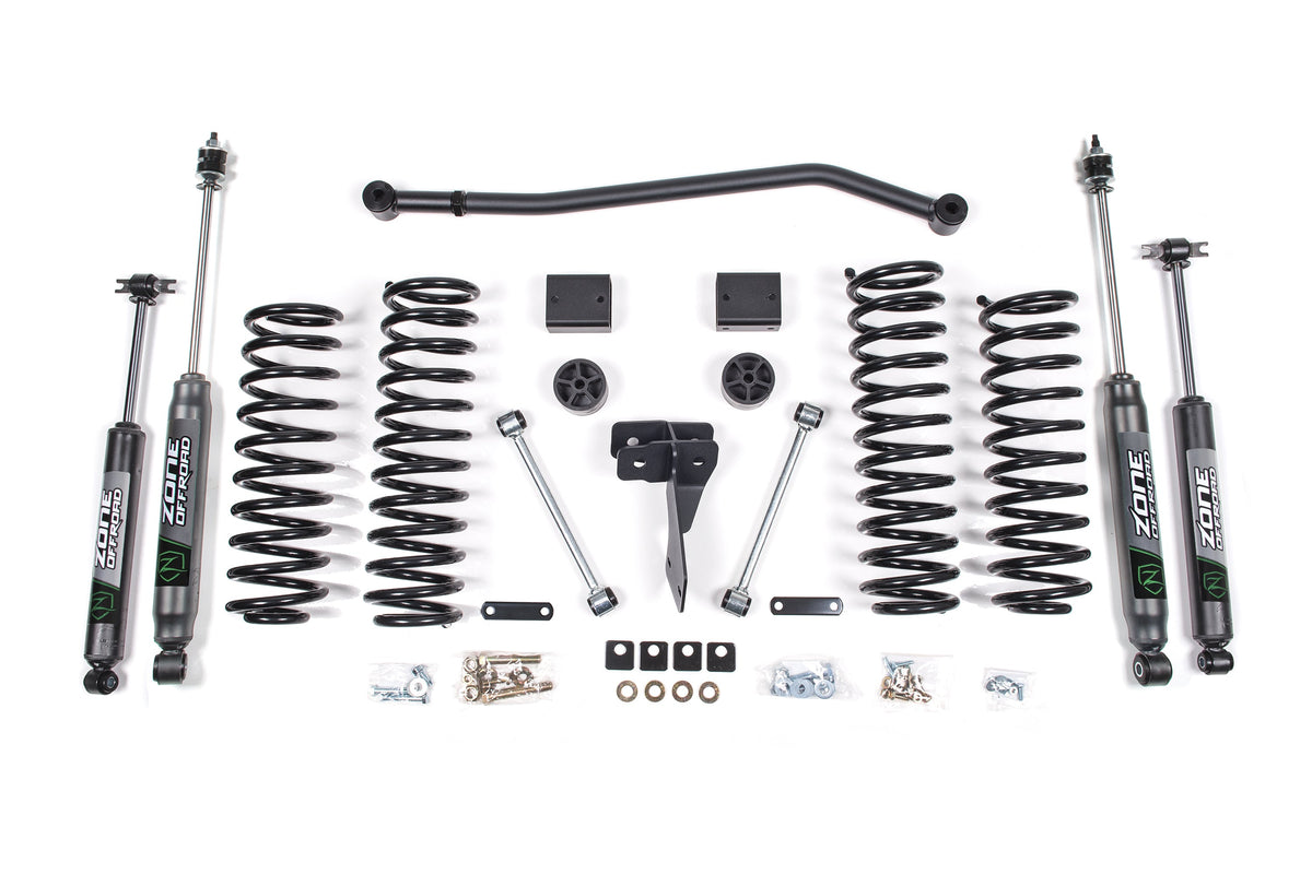 ZONE OFFROAD 12-18 Fits Jeep JK 2dr 4in Suspension Kit ZONJ37N