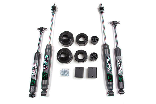 Zone 2007-2011 Jeep JK 2dr/4dr 2" Suspension Lift Kit Front Coil Spacer, Rear Coil Spacer Nito Shocks ZONJ39N