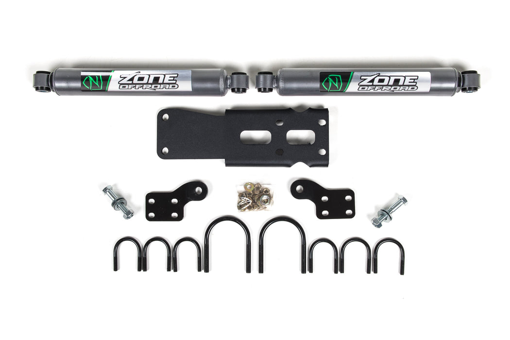 Zone Offroad Dual Steering Stabilizer Kit w/ Shocks Jeep Wrangler JK (07-18)