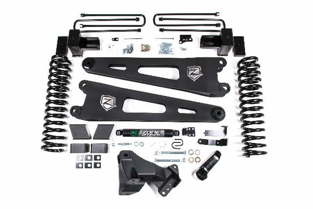 ZONE Radius Arm Suspension Lift Kit, 2" Rear, Block, Gas, 2 Leaf Main No Shocks No Shocks, Fits 2017-2019 Fits Ford F250/350 4" ZONF104