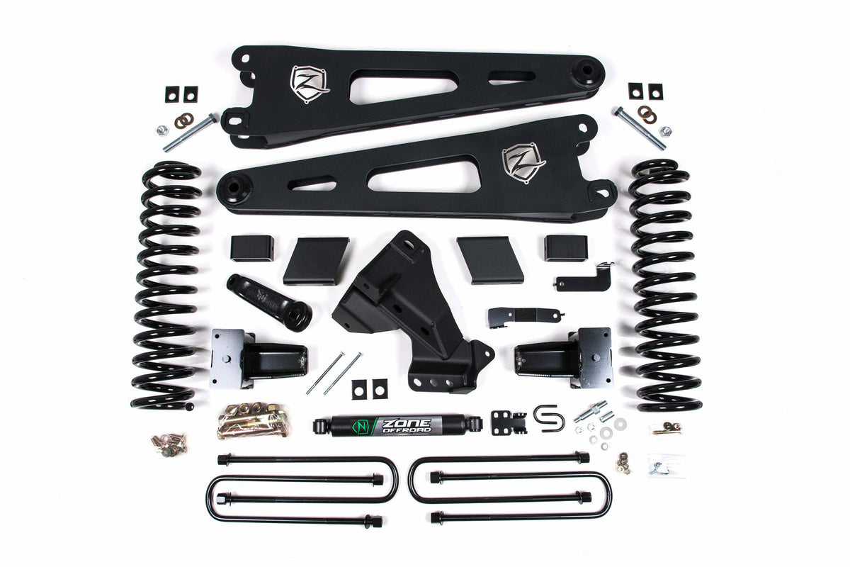 Zone 2020 F350 Dually 4" Radius Arm Suspension Lift System No Shocks Gas ZONF74