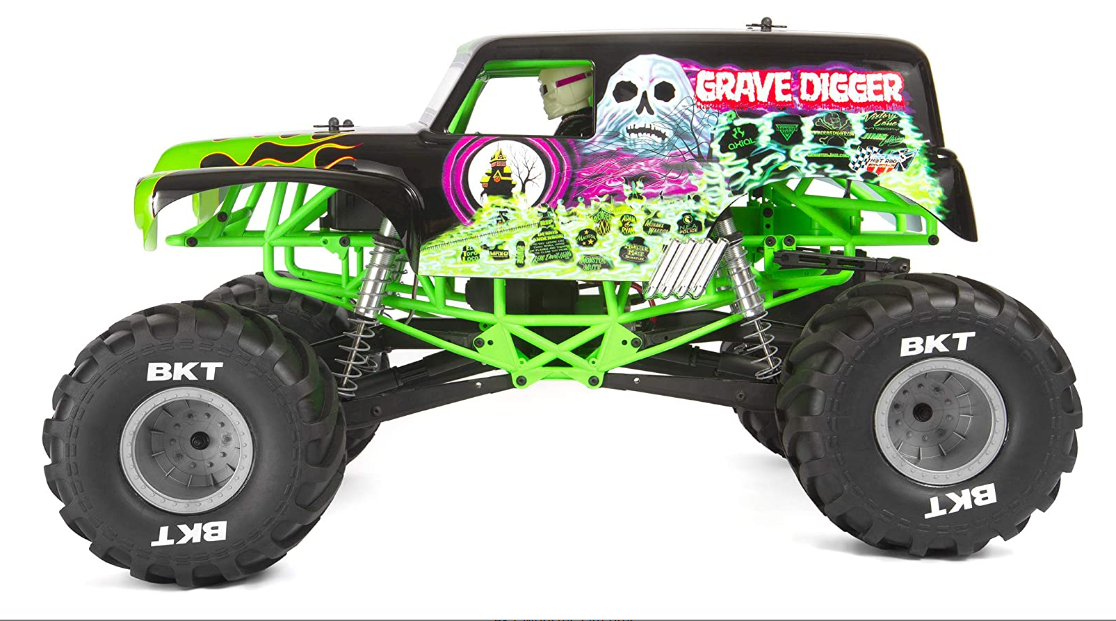 Axial RC Truck 1/10 SMT10 Grave Digger 4 Wheel Drive Monster Truck Brushed RTR Battery and Charger Not Included AXI03019 Trucks Electric RTR 1/10 Off-Road