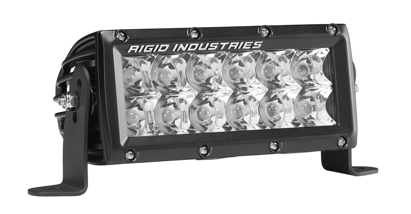 Rigid E-Series Led Light, E-Mark Certified, Spot Optic, 6 Inch, Black Housing 106212EM