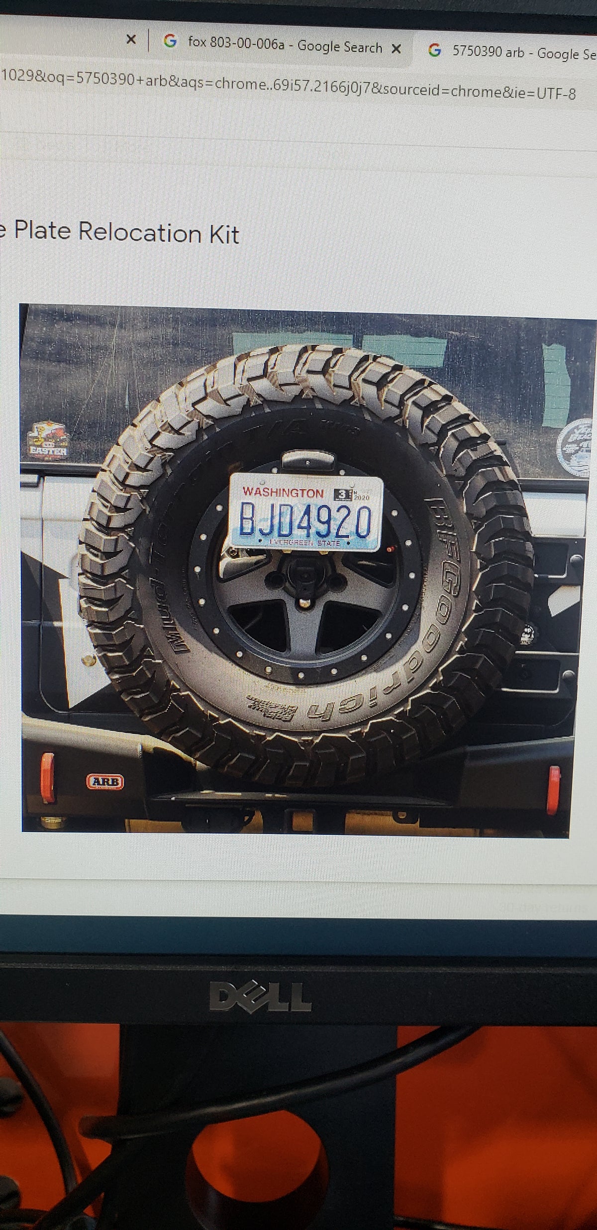 Arb Open Box License Plate Relocation Kit With Light 5750390 — ROCO 4X4