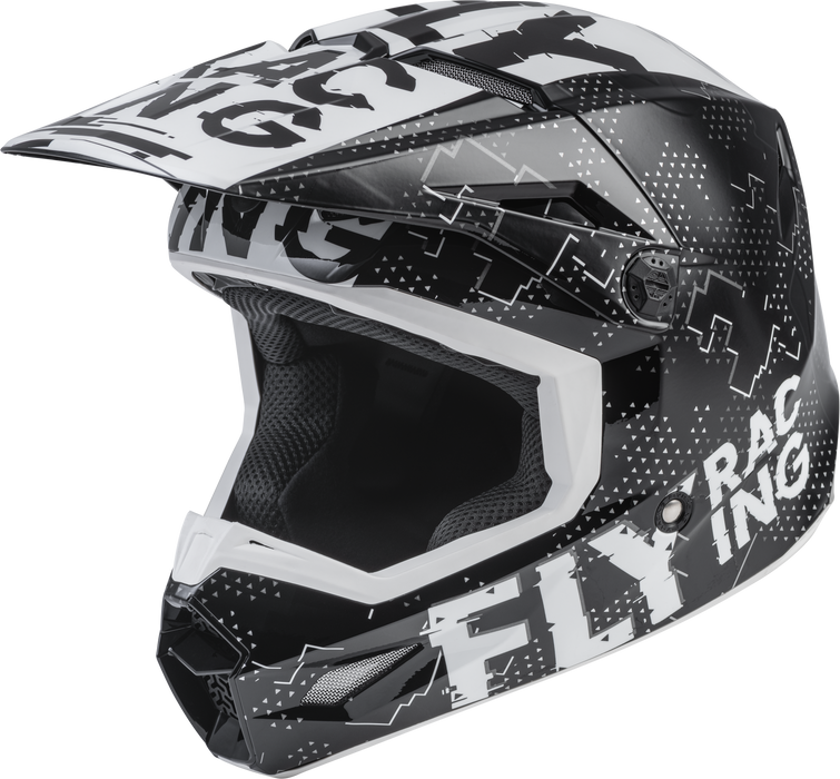 Fly Racing Youth Kinetic Scan Helmet Black/White Ym 73-3491YM