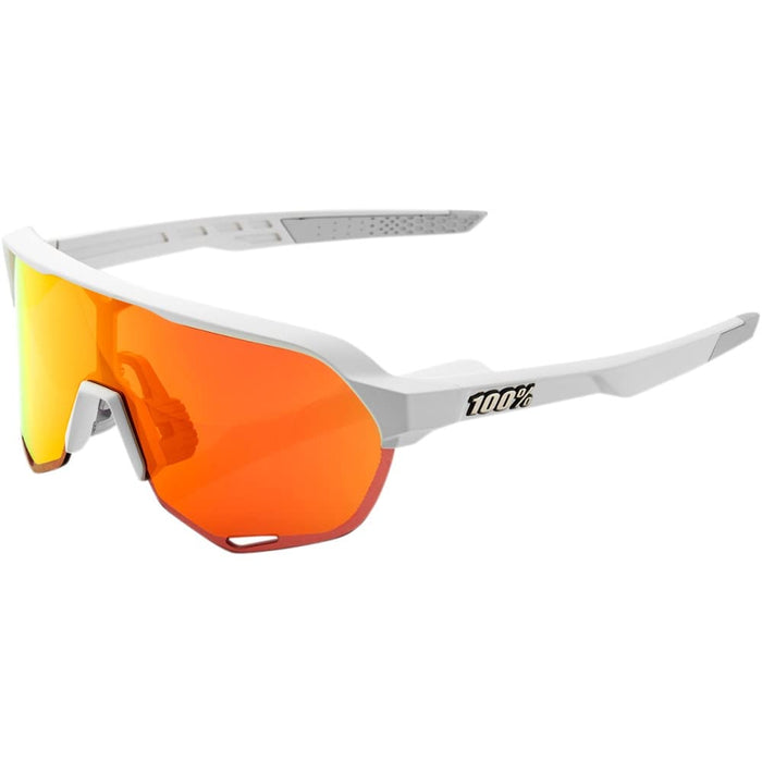 100% S2 Sport Performance Cycling Sunglasses (Soft Tact Off White Hiper Red Multilayer Mirror Lens) 60006-00007