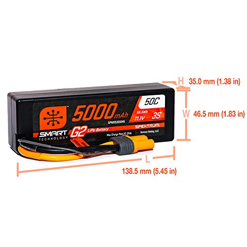 Spektrum RC 3S Smart G2 LiPo 50C Battery Pack (11.1V/5000mAh) w/IC5 Connector