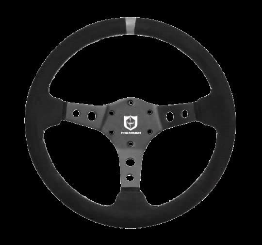 Pro Armor A19UZ285GR Top Marker Suede Steering Wheel - 13.75in. - Gray
