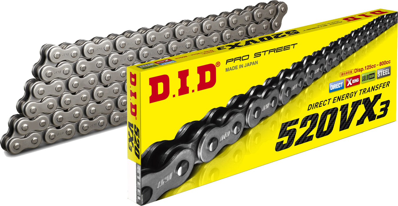 D.I.D. D.I.D 520Vx3X88Fb 520Vx3 Series Professional X-Ring Chain 88 Links Natural 520VX3X88FB