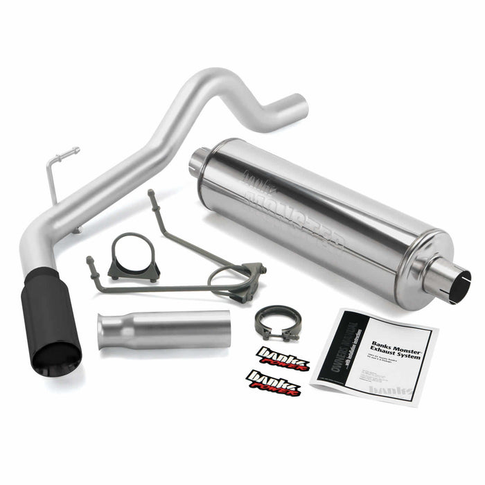 Banks Power Monster Exhaust System, 3-inch Single Exit, Cerakote Black Tip for 2000-2006 Toyota Tundra 3.4L/4.0L/4.7L