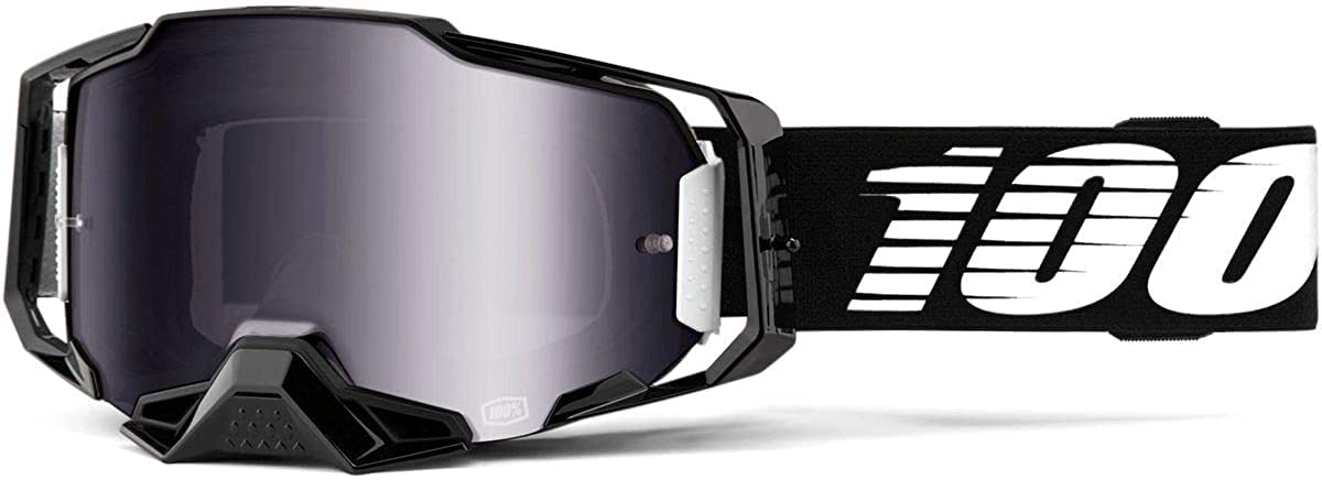 100% Armega Premium Protective Goggle (Black Silver Flash Mirror Lens) 50710-001-02