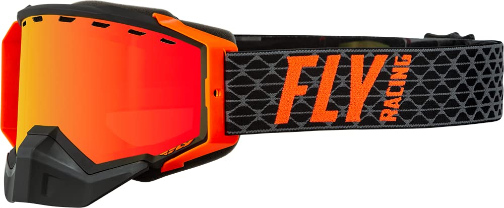Fly Racing Zone Snow Goggles (Black/Orange W/ Red Mirror/Amber Lens) 37-50264