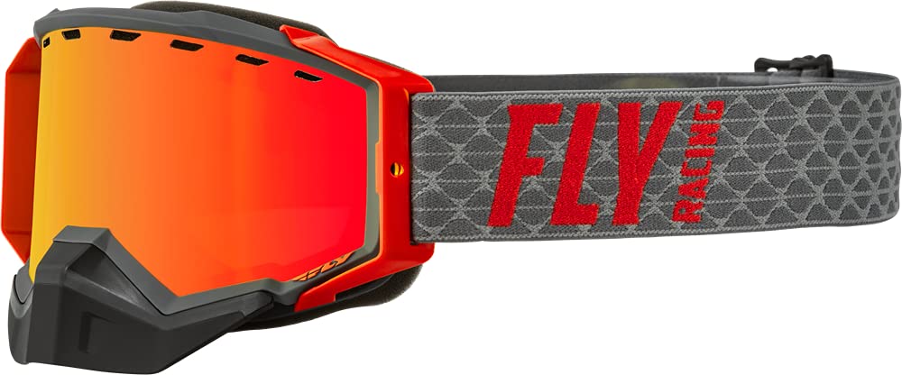 Fly Racing Zone Snow Goggles (Grey/Red W/ Red Mirror/Amber Lens) 37-50268