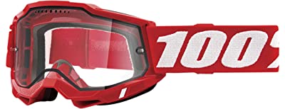 100% Accuri 2 Enduro Mountain Bike & Motocross Racing Protective Goggles (Neon/Red Clear Lens) 50016-00005