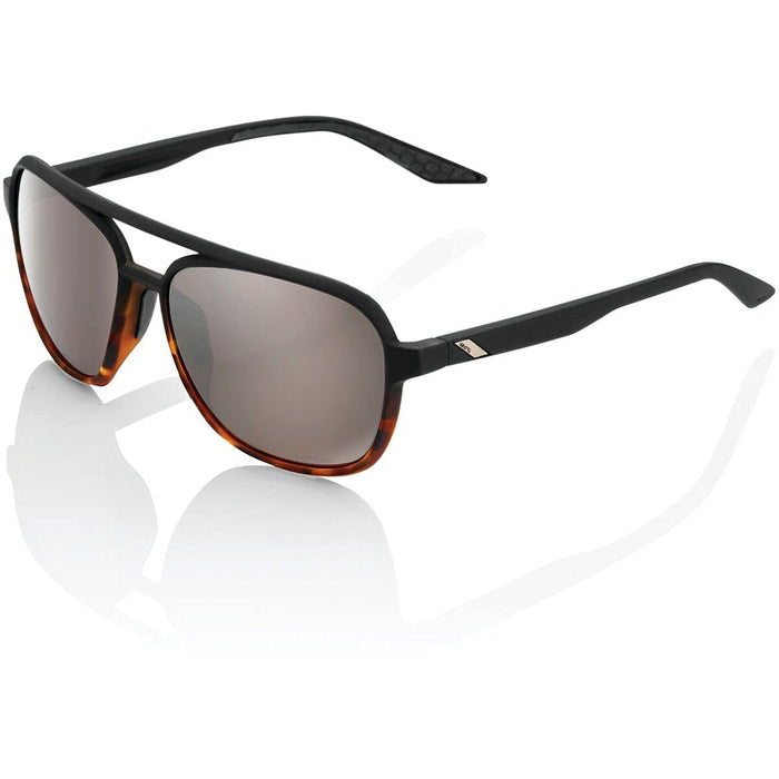 100% Men'S Kasia Aviator Round Sunglasses,Os,Soft Tact Black/Havana Fade/Silver 61042-404-01