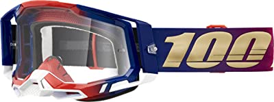 100% Racecraft 2 Mountain Bike & Motocross Goggles Mx And Mtb Racing Protective Eyewear (United Clear Lens) 50009-00009