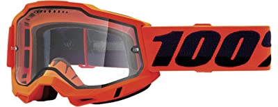 100% Accuri 2 Enduro Mountain Bike & Motocross Racing Protective Goggles (Neon/Orange Clear Lens) 50016-00004