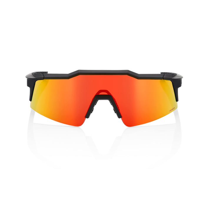 100% Speedcraft Sl Sport Performance Cycling Sunglasses (Soft Tact Black Hiper Red Multilayer Mirror Lens) 60008-00005