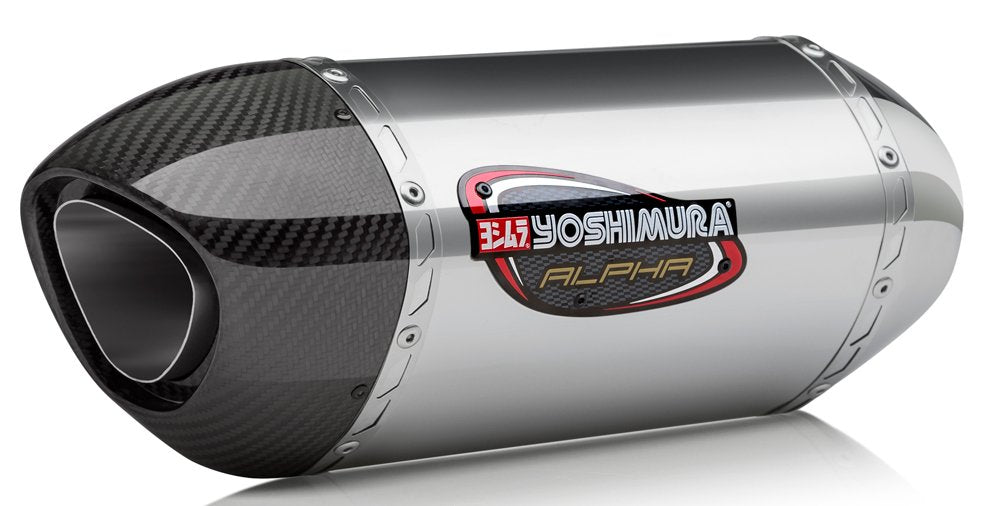 Yoshimura Alpha Slip-On Exhaust (Signature/Stainless Steel/Stainless Steel/Carbon Fiber) Compatible With 16-17 Suzuki Gsx-S1000 11100EM520