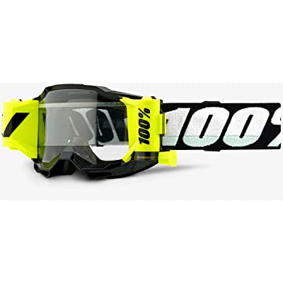 100% Accuri 2 Forecast Youth Motocross & Mountain Biking Goggles With Rain & Mud Cleaning Film System (Black Clear Lens) 50320-901-01