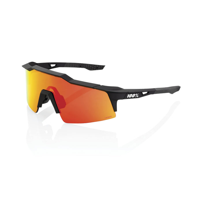 100% Speedcraft Sl Sport Performance Cycling Sunglasses (Soft Tact Black Hiper Red Multilayer Mirror Lens) 60008-00005