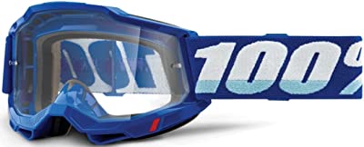 100% Accuri 2 Enduro Mountain Bike & Motocross Goggles Mx And Mtb Racing Protective Eyewear (Blue Clear Dual Lens) 50221-501-02