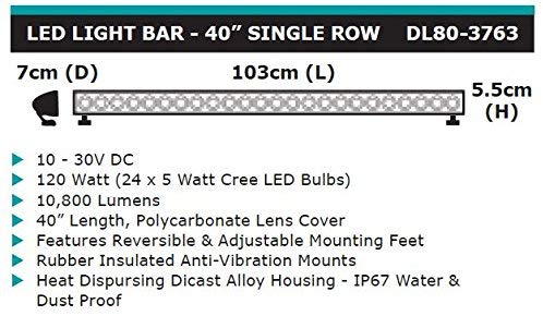 Dobinsons 4x4 40" Single Row LED Light Bar 10,800 Lumens 120 Watt(DL80-3763)
