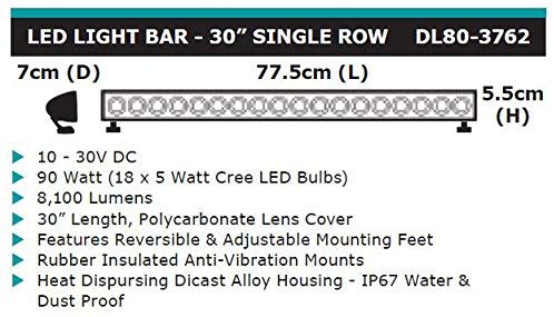 Dobinsons 4X4 30" Single Row Led Light Bar, 8,100 Lumens, 90 Watts(Dl80-3762) DL80-3762