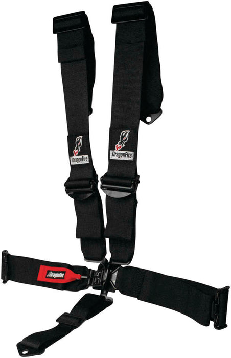 Dragonfire Racing® Harness 3" Ez Adjust No Pad Bk Black 14-0804