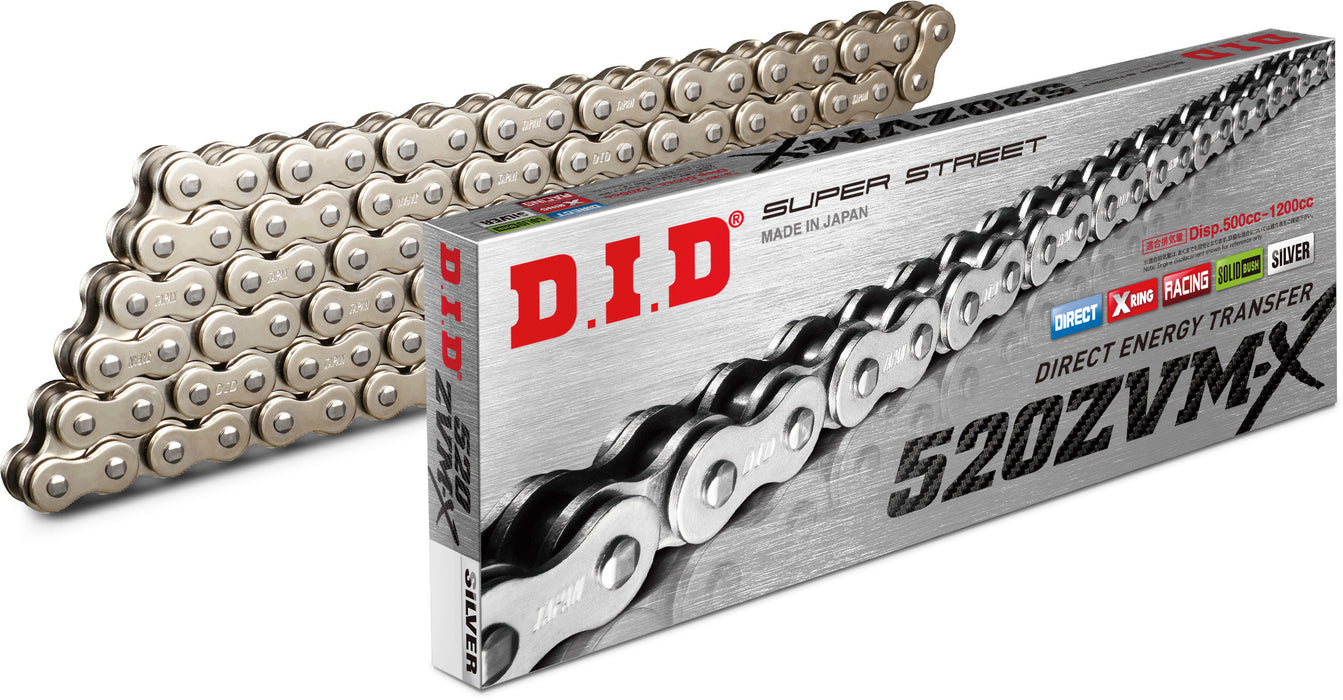 D.I.D. Did 520 Zvm-X Series X-Ring Chain 160 Links Silver 520ZVMXS160Z