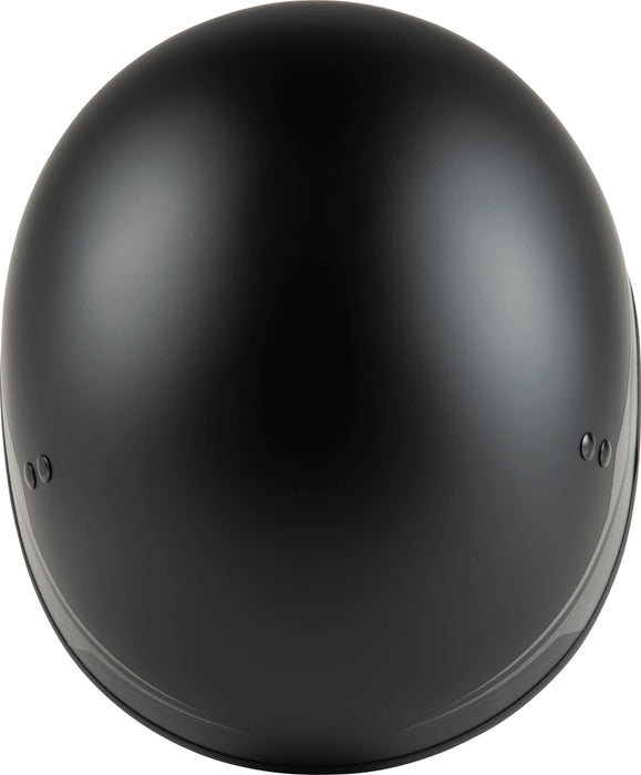 Gmax Hh-65 Naked Motorcycle Street Half Helmet (Source Matte Black/Silver, X-Small) H1659813