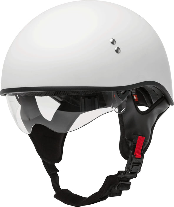 Gmax Hh-65 Naked Motorcycle Street Half Helmet (White, X-Small) H1650203