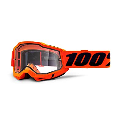 100% Accuri 2 Enduro Mountain Bike & Motocross Goggles Mx And Mtb Racing Protective Eyewear (Orange Clear Dual Lens) 50221-501-05